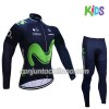 Conjunto Maillot + culotte largo ciclismo 2017 Movistar Team Niños N001